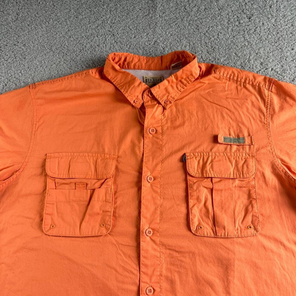 NEW RedHead Shirt Mens‎ 2XL XXL Orange Fishing Vented Casual Outdoor Camp Beach